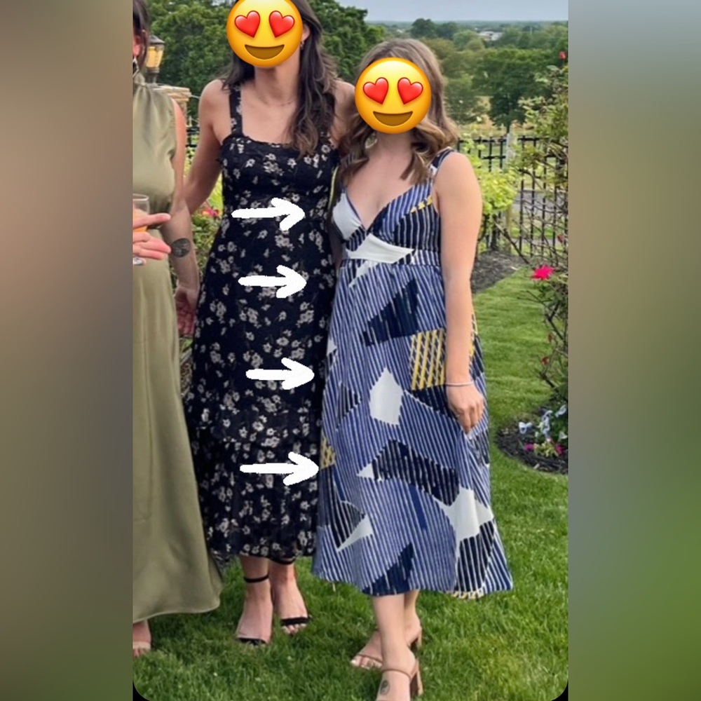 Blue midi wedding guest dress